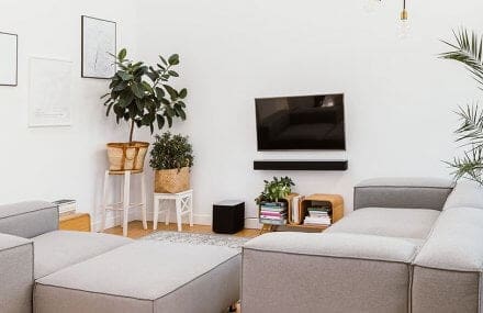 sala com sofás e TV - Design de Interiores para sua sala de estar