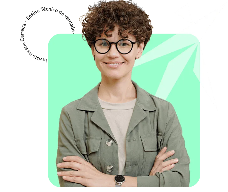 Modelo feminina Curso Técnico em Design de Interiores
