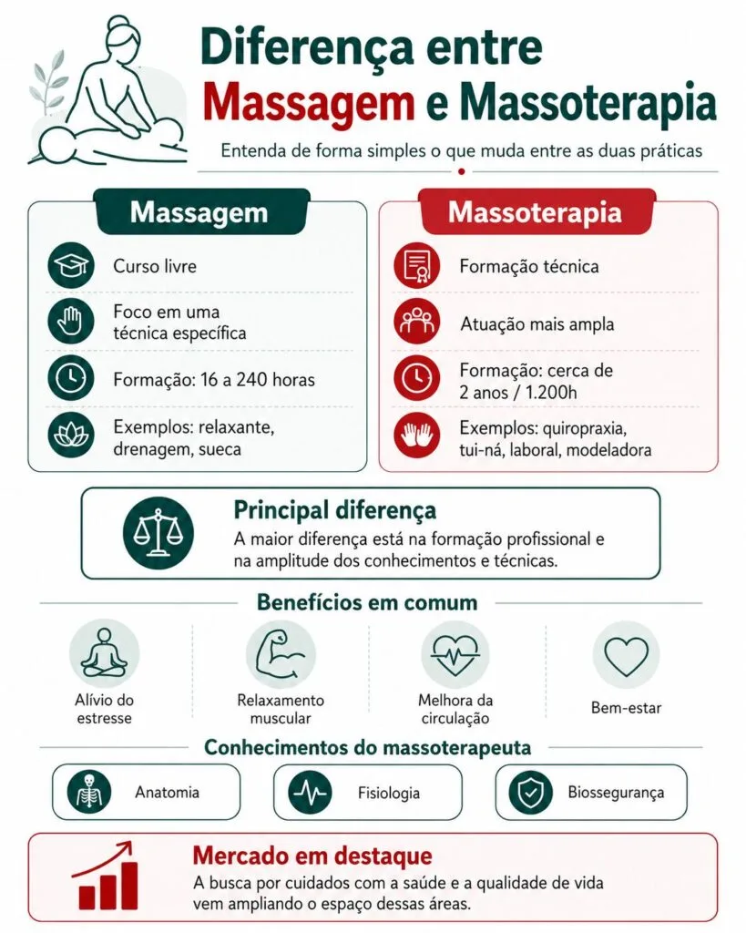 diferença entre Massagem e Massoterapia