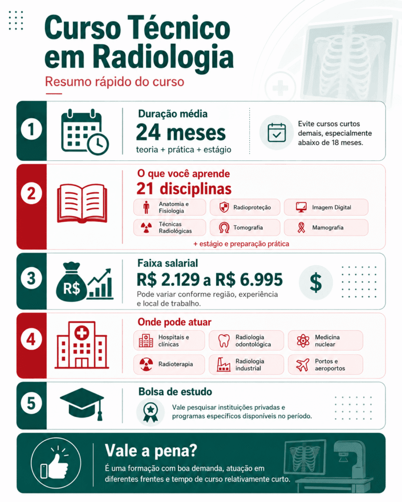 Qual é a duração do Curso Técnico em Radiologia?