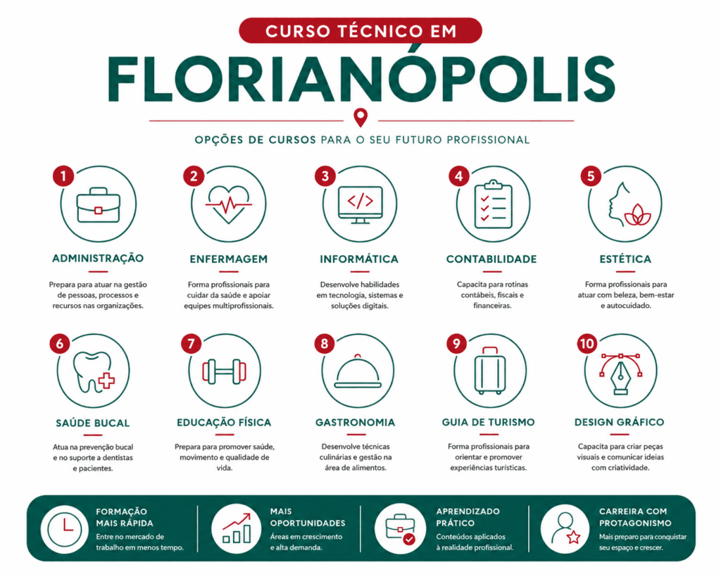 as opções de Curso Técnico em Florianópolis