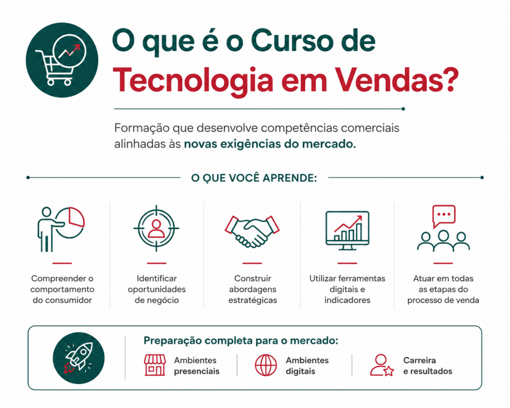 o que você aprende no Curso Tecnologia em Vendas?