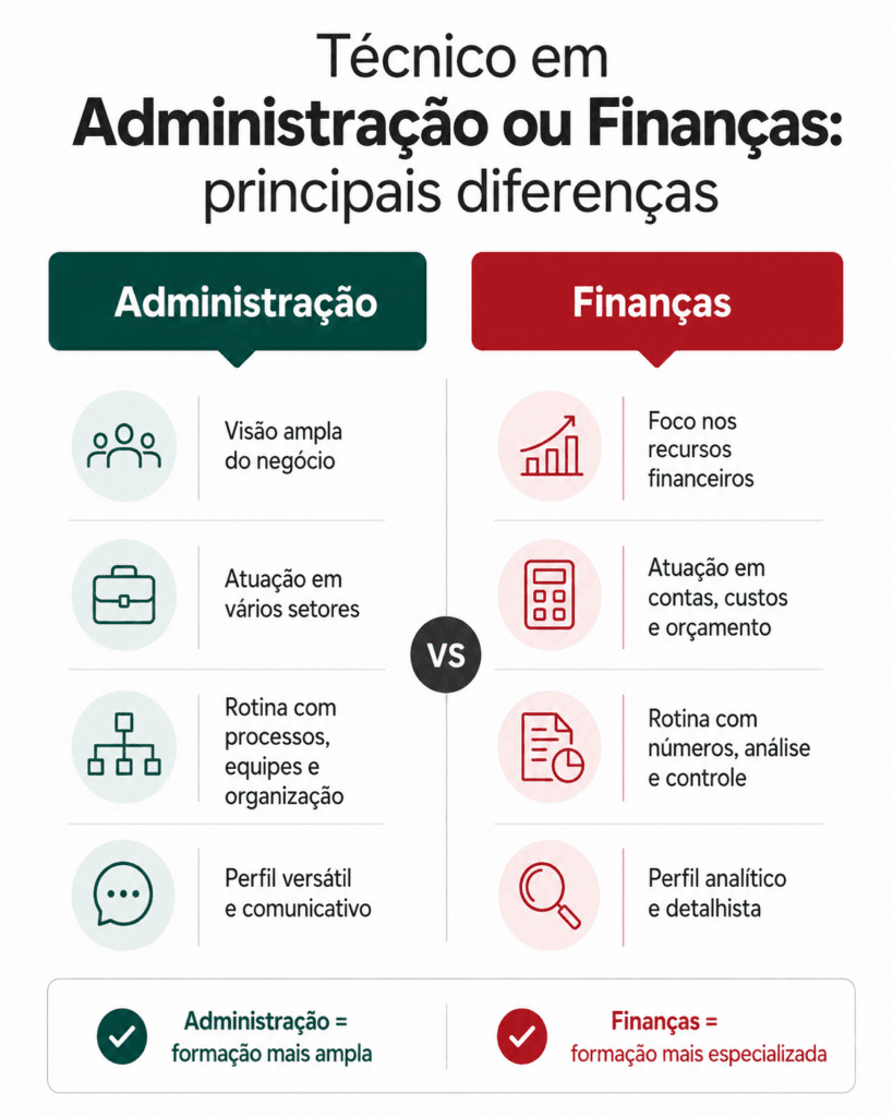 Técnico em Administração ou Finanças: principais diferenças