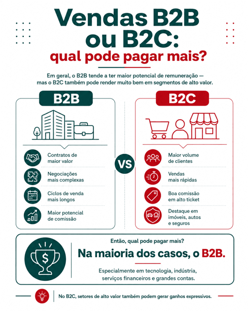 Vendas B2B ou B2C: qual pode pagar mais?